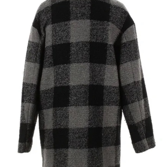 LUCKY BRAND GREY/BLACK BUFFALO CHECK COAT - Picture 4 of 7